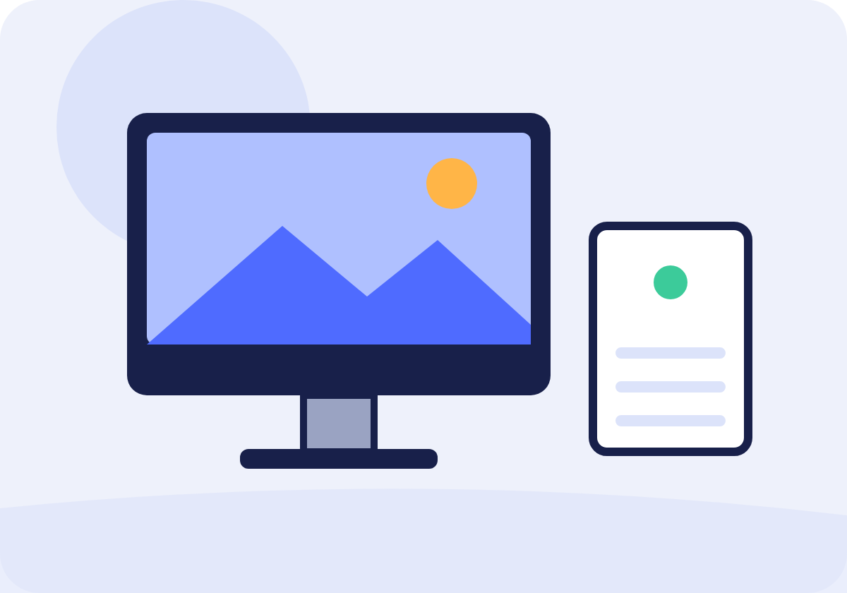 New computer setup illustration