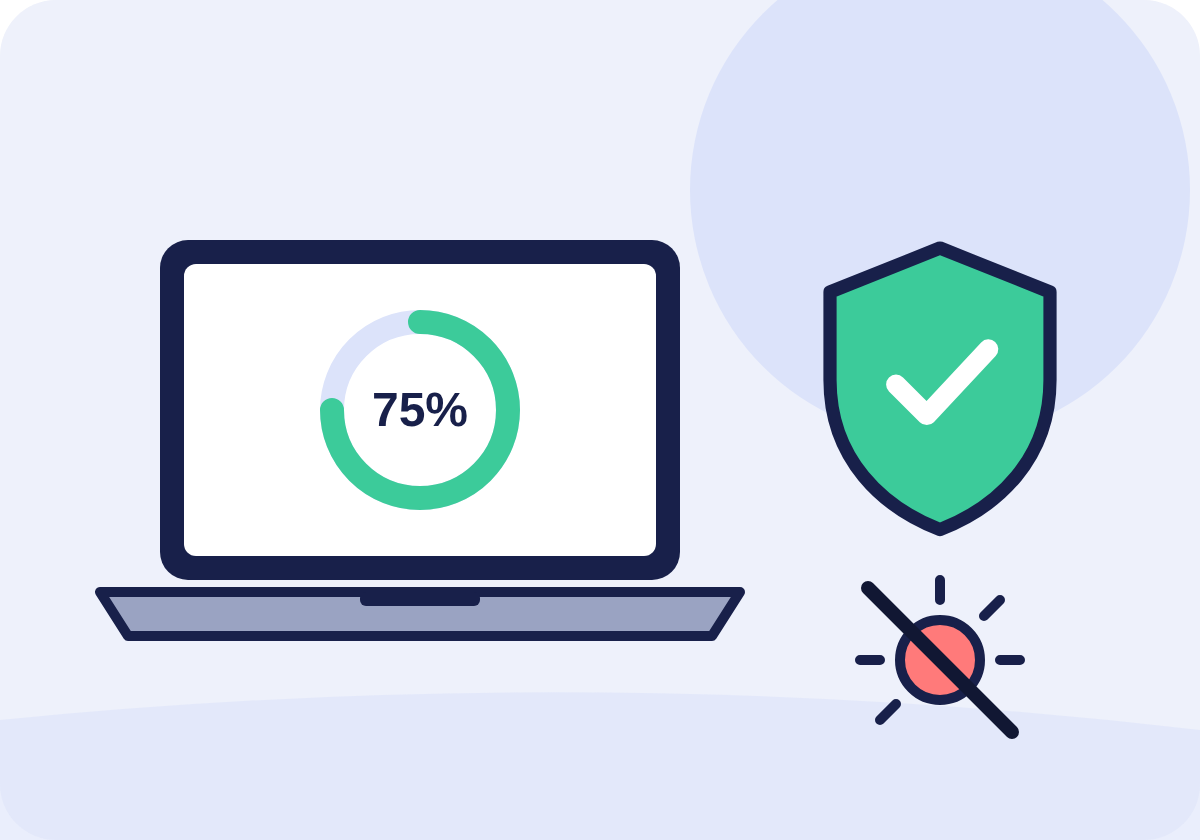 Virus and malware cleanup illustration